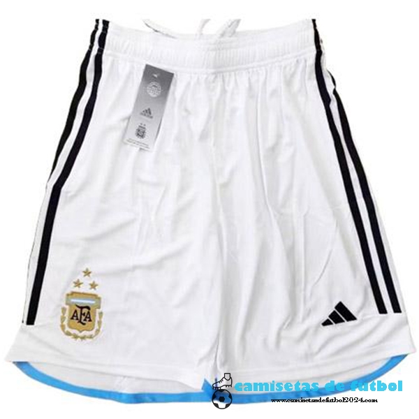 Casa Pantalones Argentina 3 Stars 2022 Blanco Uniformes Futbol