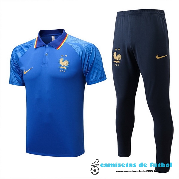 Conjunto Completo Polo Francia 2022 Azul Uniformes Futbol