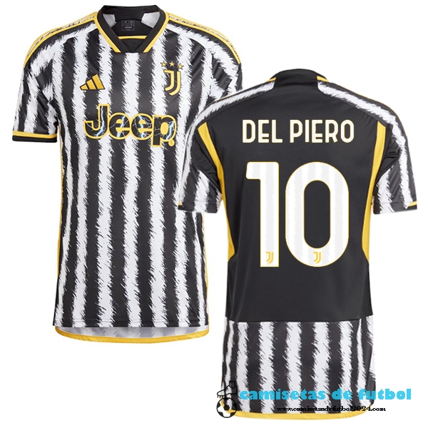NO.10 Del Piero Tailandia Casa Camiseta Juventus 2023 2024 Amarillo Negro Uniformes Futbol