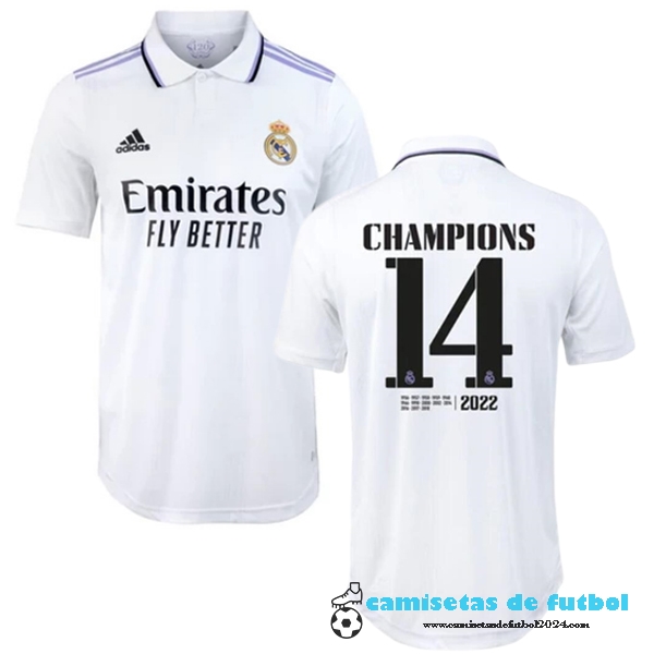 Tailandia NO.14 Champions Casa Jugadores Camiseta Real Madrid 2022 2023 Blanco Uniformes Futbol